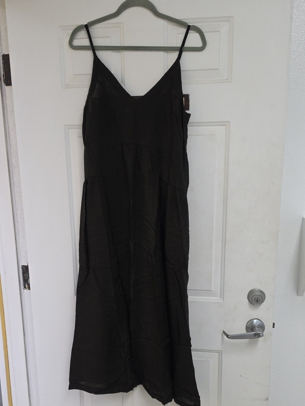 LACAUSA Black Spaghetti Strap Maxi Dress